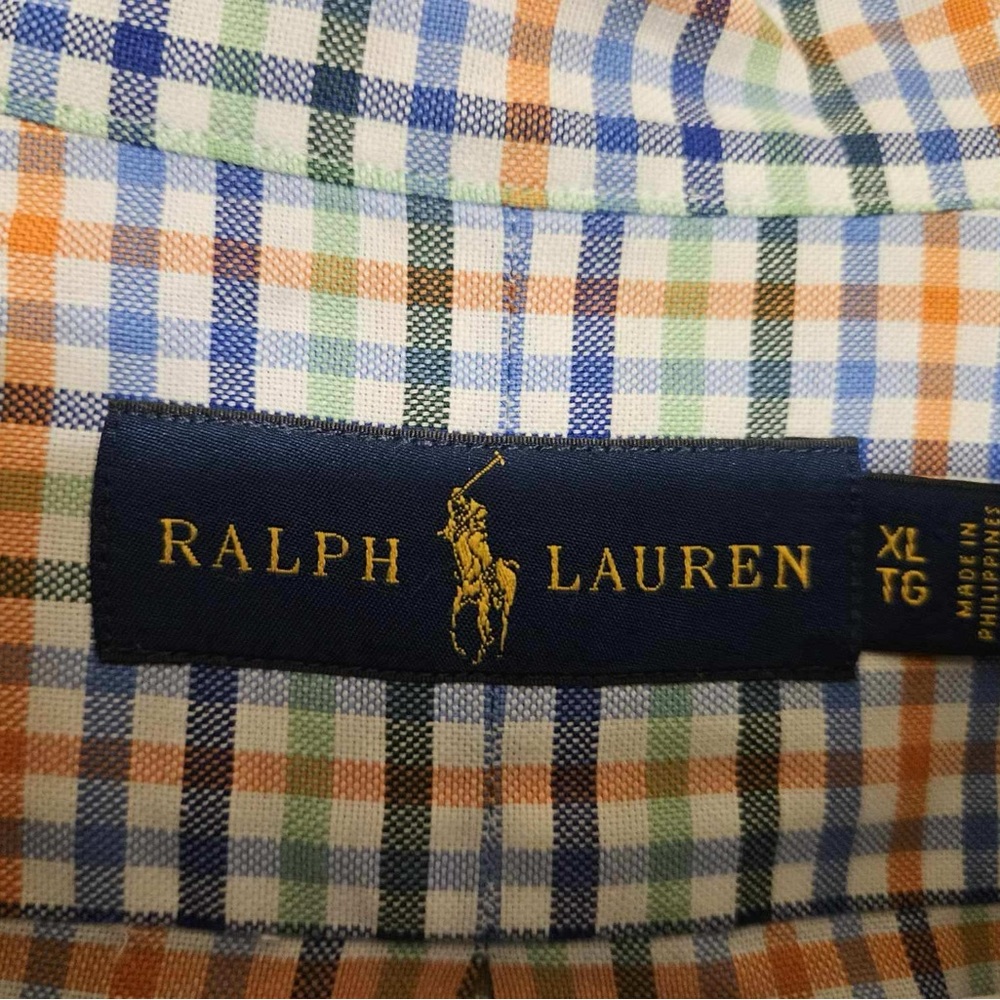 Ralph Lauren Blue‎ and Orange Plaid Shirt - Picture 2 of 3